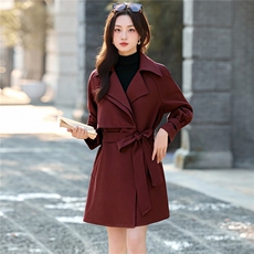 法式气质女春季长袖2025新款漂亮宽松韩版可收腰风衣送腰带，女装风衣，美静678