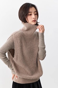 2025年秋季时尚百搭通勤简约休闲高领马甲，女装马甲，晨旭羊绒