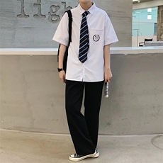 原宿短袖夏季百搭印花气质潮潮流新款衬衫ins标准青春流行男日系，男装T恤，星座506A