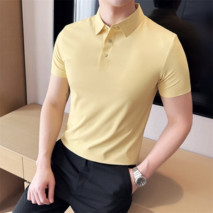 2025主推专利扣子冰丝纯色无痕Polo衫夏季短袖T恤777-特P63图片