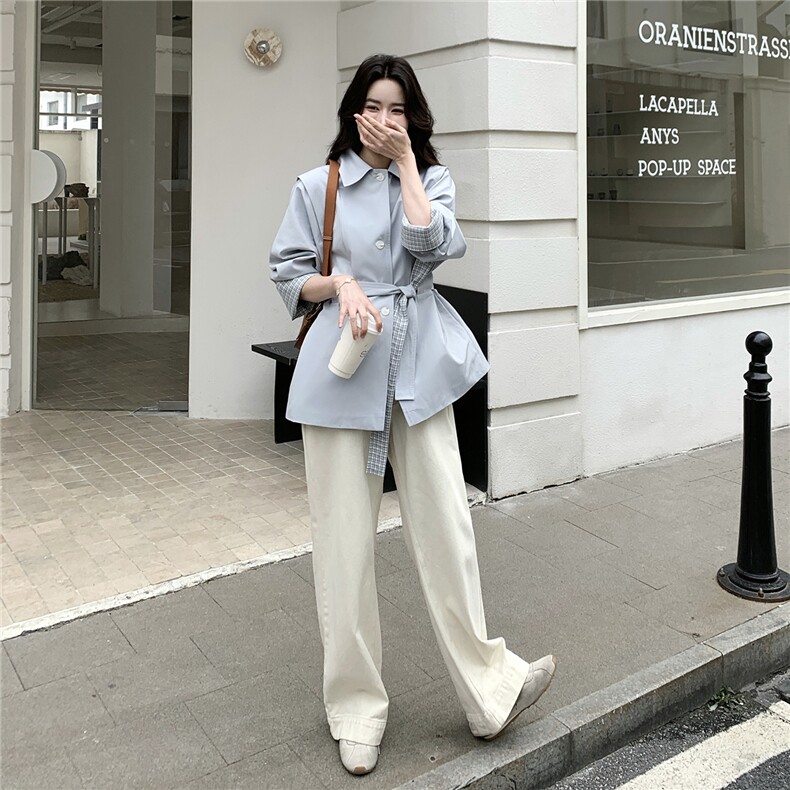 现货！现货！2026春秋新款韩系减龄超火风衣外套女,女装风衣,2C306
