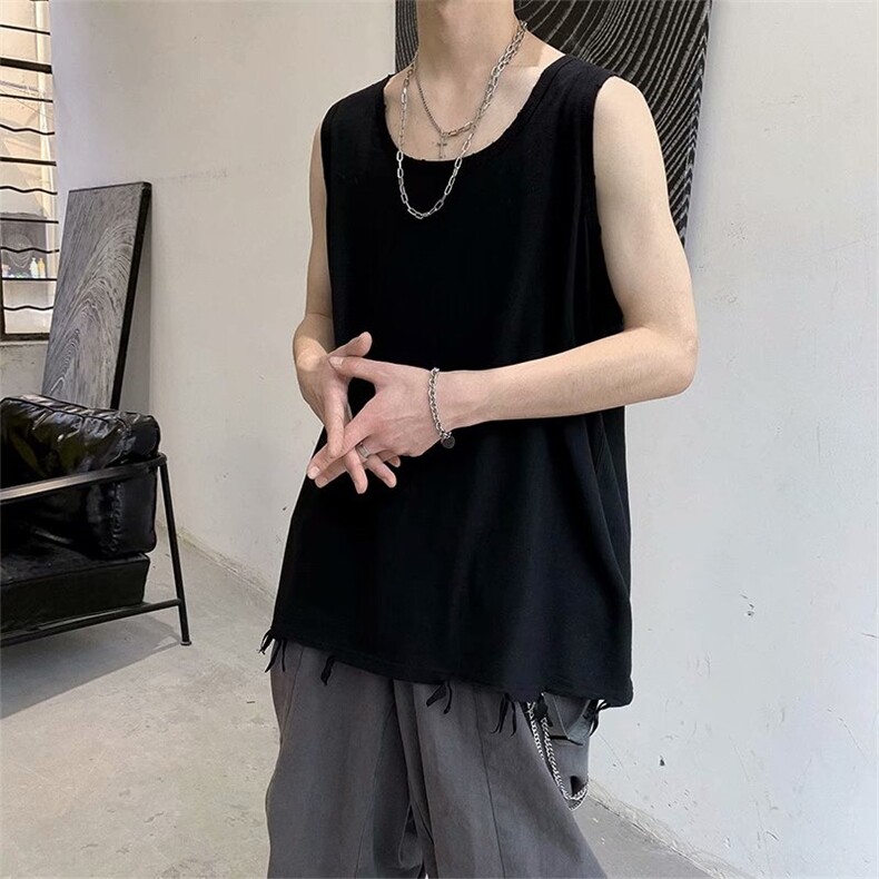 夏季ins运动背心男潮牌个性宽松百搭汗衫坎肩无袖T恤女BX241-p23,男装背心/马甲,星座1008