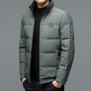 羽绒服男冬季加厚保暖立领上衣中年男士商务休闲爸爸装白鸭绒外套图片