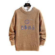 M19183-P45加绒款-P65加厚加绒毛衣男大码毛线衣男针织衫砖墙，男装针织衫/毛衣，电商A040A