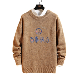 M19183-P45 加绒款-P65 加厚加绒毛衣男大码毛线衣男针织衫 砖墙图片