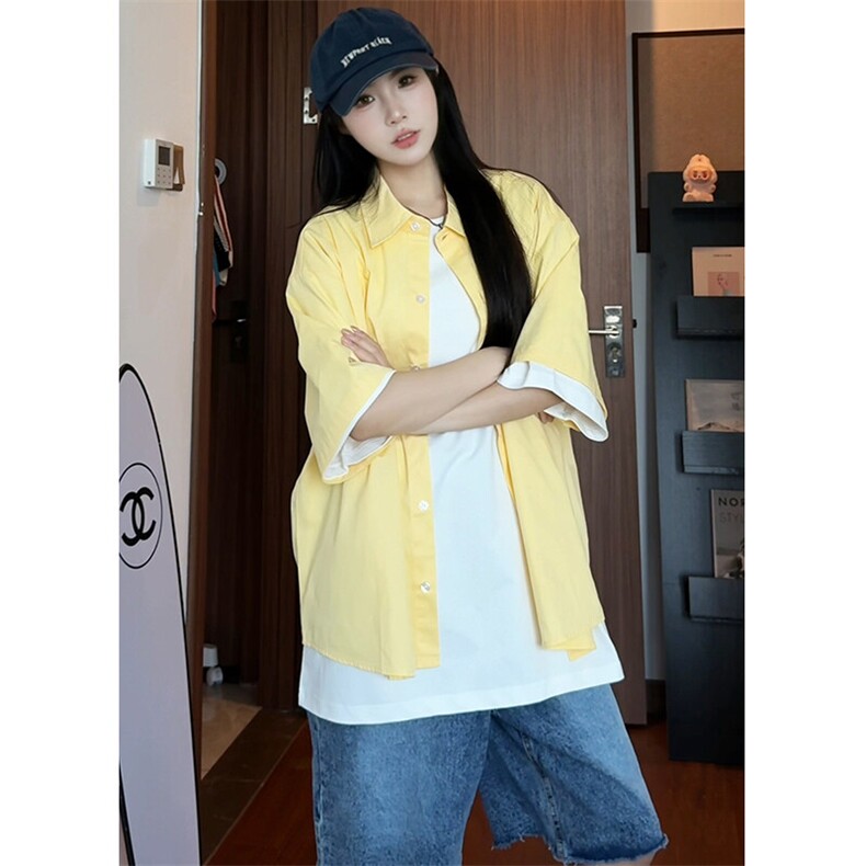 彩色短袖衬衫男女 xh129-特p35图片