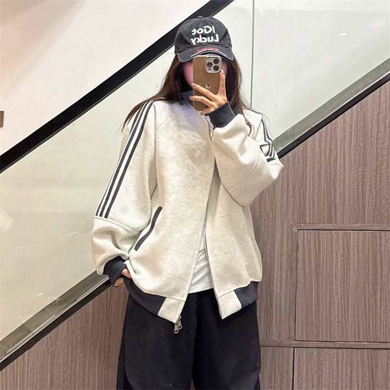 抖音得物高品质美式高街重磅结构设计拼接织带立领卫衣外套CM42,男装卫衣,电商A486