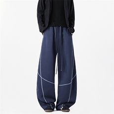 B258-K2956-特P39控78哈苏线重磅弯刀卫裤65棉35聚酯纤维白底无影，男装休闲裤，电商B258