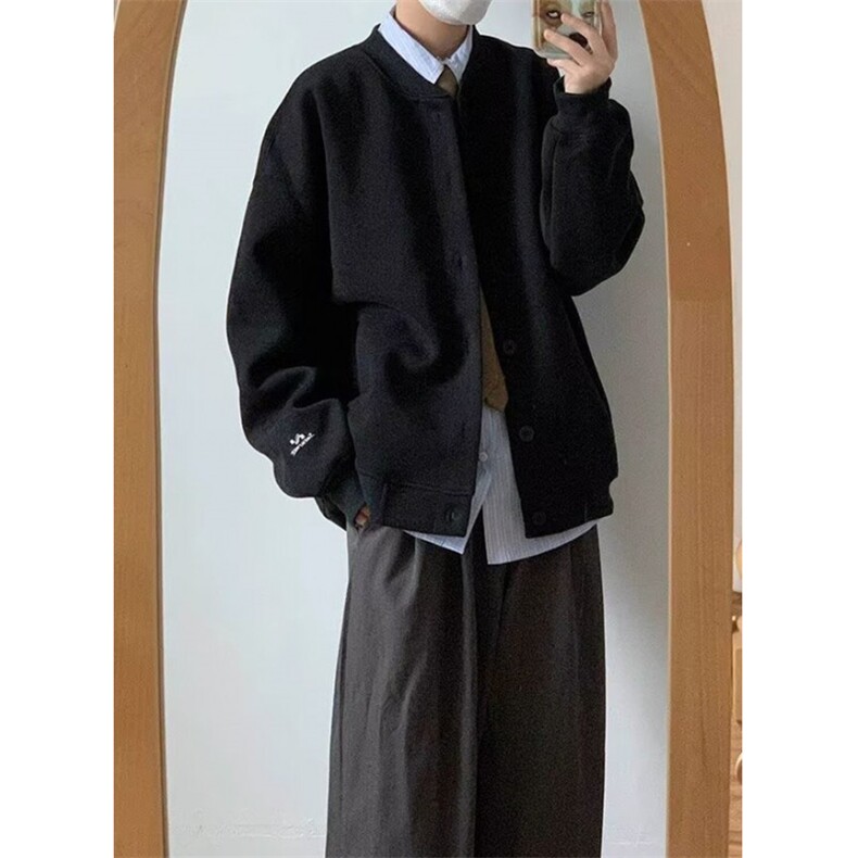 春季复古纯色太空棉棒球服外套男女双拉链飞行服休闲夹克WZ13,男装夹克,星座1116A（原606A-3）