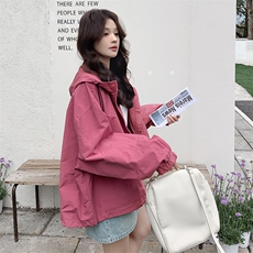 【现货！】玫红色冲锋衣2c213-2559-p145-k208，女装短外套，2C213
