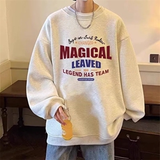 1506-1/WY5061/P28印花秋冬卫衣男圆领宽松上衣chic港风潮流男女，男装卫衣，星座1506-1