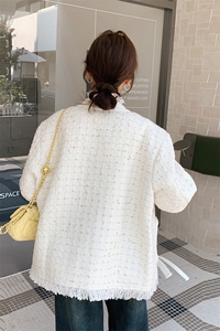 气质感短款白色小香风外套女春秋超火好看轻奢风高级小众夹克上衣图片