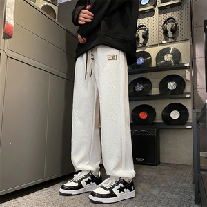 秋冬新款直筒运动长裤高街潮牌oversize休闲卫裤男款 K7577-P40图片