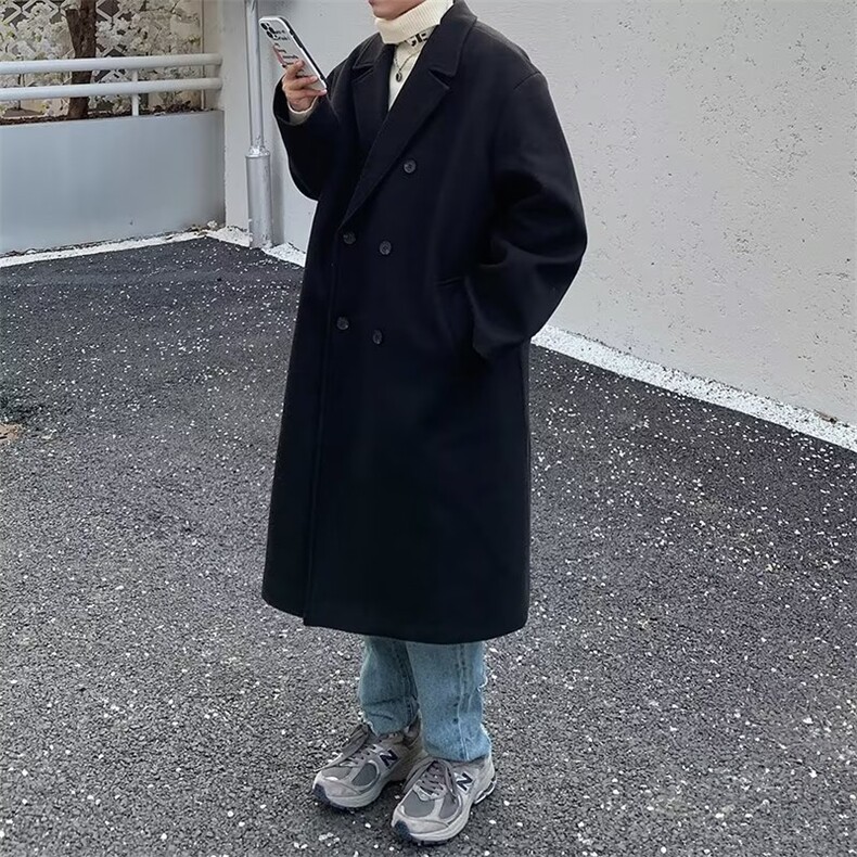 毛呢大衣男韩版潮流高街帅气2023秋冬季新款ins宽松外套W5196-P69,男装毛呢大衣,星座412-2