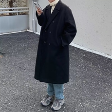 毛呢大衣男韩版潮流高街帅气2023秋冬季新款ins宽松外套W5196-P69，男装毛呢大衣，星座412-2