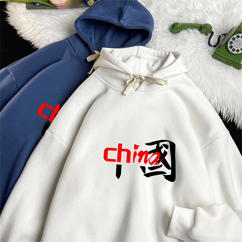 WY2189-P35 加绒款-P40 纯棉连帽卫衣男大码运动帽衫宽松薄图片