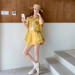 热卖主推现货25夏装麻料刺绣套装女2D044-768-P150-K225图片