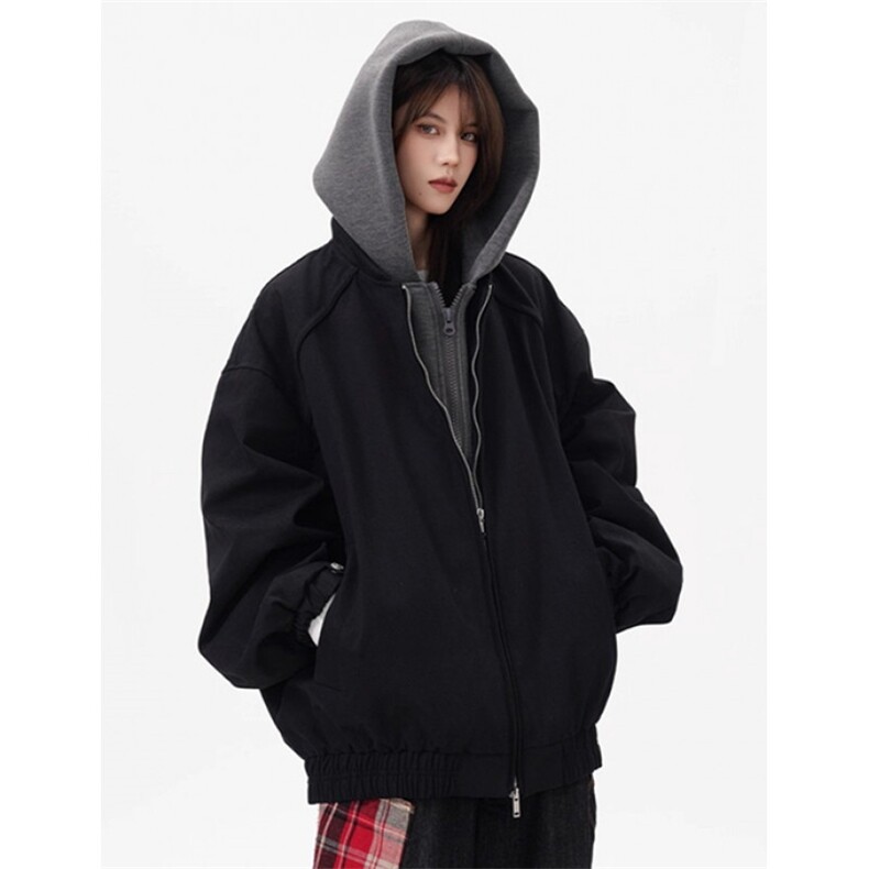 假两件拼接连帽棉服女男冬季宽松加厚夹克外套J45,男装夹克,星座1116A（原606A-3）