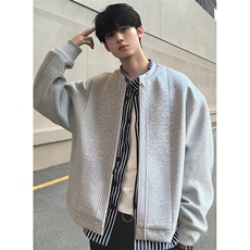 秋季假两件短款夹克上衣灰色开衫卫衣男款休闲外套WJ58，男装夹克，星座1116A（原606A-3）