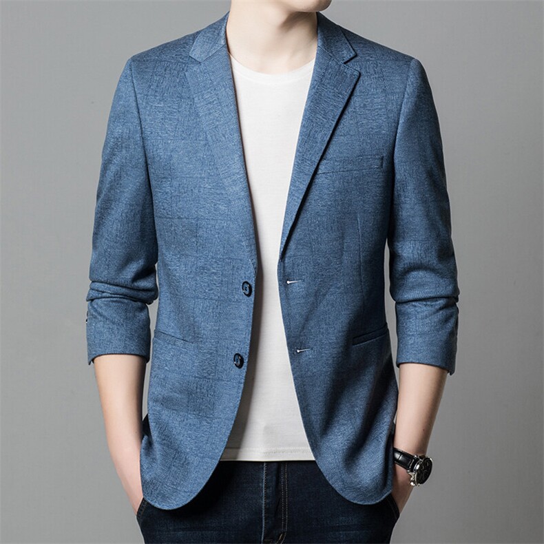 BGW306男式春秋新款长袖针织简约西服休闲商务便服西装单西图片