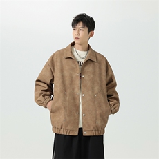 脏脏皮衣外套男装秋季工装夹克潮牌机车服复古PU皮上衣JK8806P70，男装皮衣，星座311B-1
