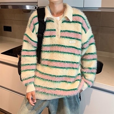 美式复古宽松百搭毛衣男秋季高街潮牌小众设计感打底衫，男装针织衫/毛衣，星座716-4