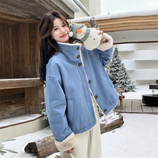 数据好主推蓝色加厚兔毛内胆工装派克服2C2369008P215K318，女装派克服，2C236