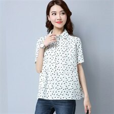 圆点纯棉新款韩版风格宽松休闲女上衣931款-，女装大码女装，秋牧寒烟