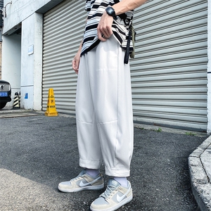 夏薄款休闲裤男宽松哈伦束脚裤子男阔腿灯笼裤九分裤潮 K792-P35图片