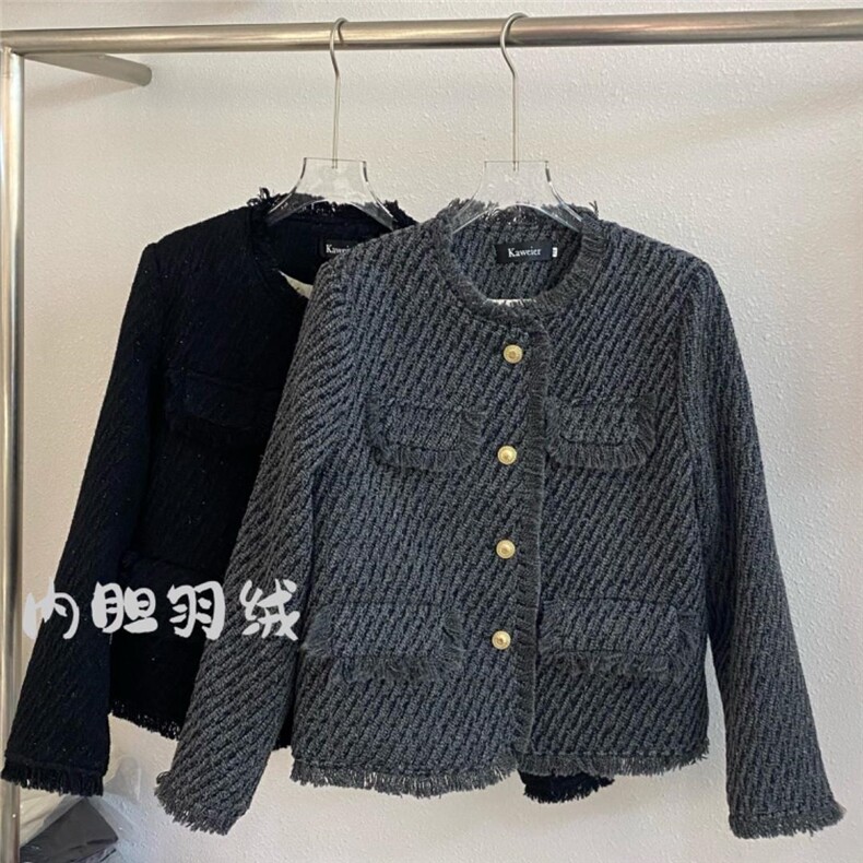 羽绒内胆小香外套，其它，卡薇尔