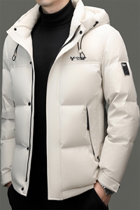 男装羽绒服YR8615新品主推！90绒子活帽雪*飞热销格纹提花面料图片