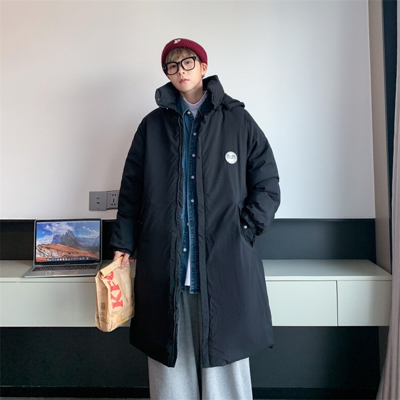 中长款过膝情侣棉服男女款美式hiphop高街棉衣外套 S541 P98图片