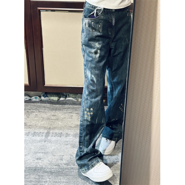 【网图有货】喷墨扎染牛仔裤男夏季美式复古裤子-NZK56LL-特P48,男装牛仔裤,星座1007（原301D）