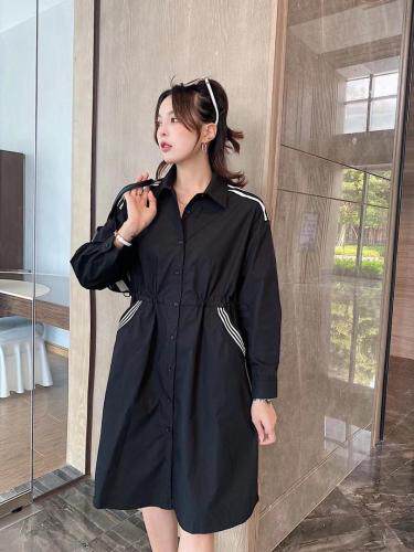 爱美欧秋款现货收腰版衬衫连衣裙，女装衬衫，爱美欧