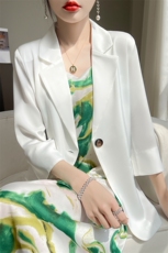 通勤长袖西装领一粒扣2025年秋季简约西装纯色，女装西装，绒宛羊绒