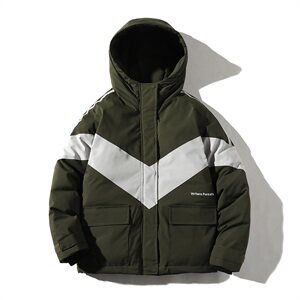 709-MY10-P135 20冬款 冬季白底潮流加厚工装拼色连帽棉服外套男图片