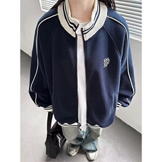 美式立领刺绣棒球服外套男女2024秋冬款休闲宽松百搭卫衣加绒加厚，男装卫衣，星座506A