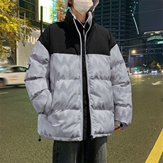 秋冬2024新款立领加厚拼接印花棉衣外套A436-5902-P98控价138，男装棉衣，电商A436