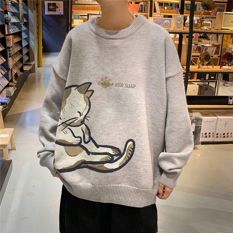 1港风圆领套头中性潮流大码M-5XL印花针织毛衣男7783P55加绒P70,男装针织衫/毛衣,星座226-2