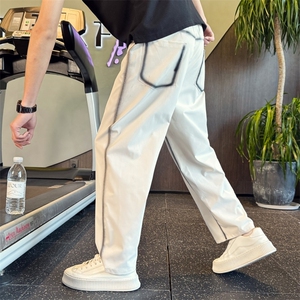 BK20 P58 78 小伙风店主风夏季新款扎染设计休闲裤冰丝裤男图片