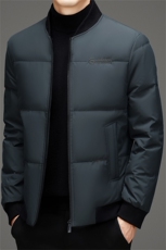 秋冬季男士白鸭绒羽绒服翻领保暖商务品质茄克外套休闲简约男装，男装羽绒服，钱塘6003（原4033）