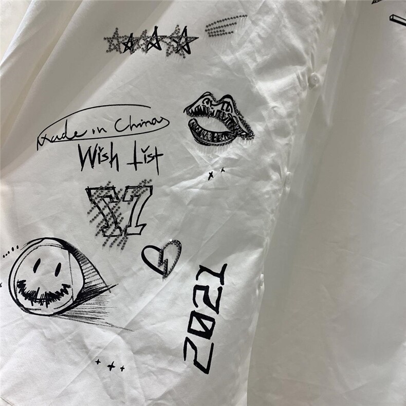 春夏新品时尚潮流烫钻衬衫，女装衬衫，G55