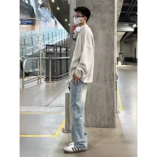 W8971-P53网图现货春季新款牛仔裤高街潮牌美式复古水洗直筒裤，男装牛仔裤，星座1608-2