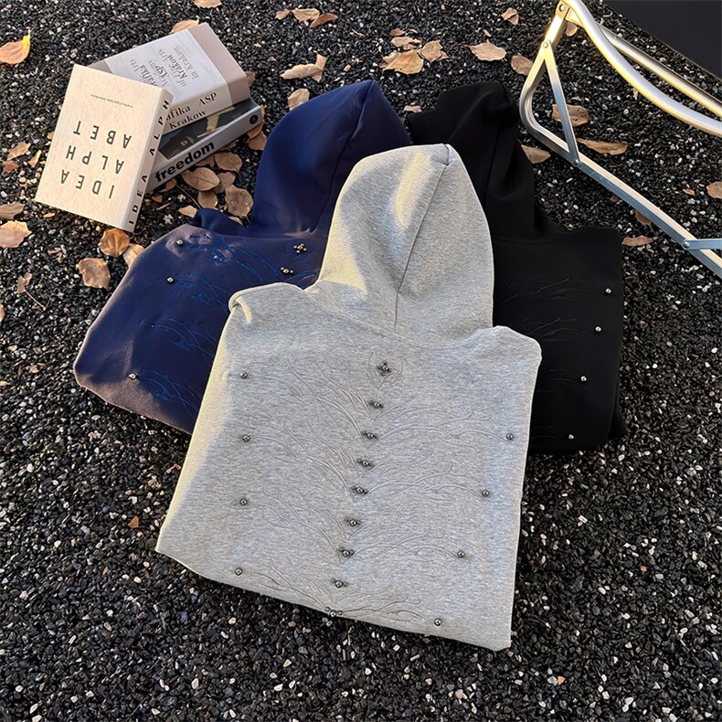 美式重磅复古连帽卫衣男女宽松休闲上衣帽衫WY0745-P50,男装卫衣,星座308B-2