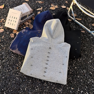 美式重磅复古连帽卫衣男女宽松休闲上衣帽衫WY0745-P50图片