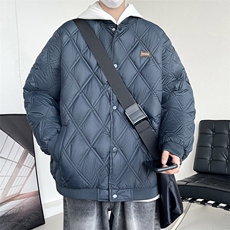 冬季棒球领男士棉衣格子加厚棉服潮棉袄青年大码A266-WMY610-P75，男装棉衣，电商A266