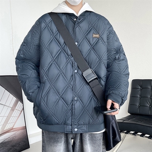 冬季棒球领男士棉衣格子加厚棉服潮棉袄青年大码A266-WMY610-P75图片