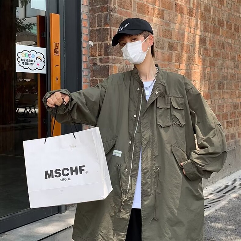 港风休闲男士春季风衣中长款HY99P55,男装风衣,星座1116-2