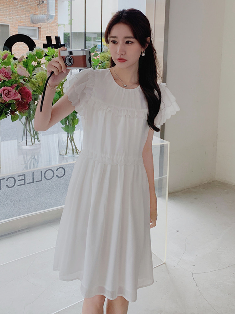 2023法式荷叶边设计精致少女感【现货】082-5079P115K168,女装连衣裙,浙宝192（原082）