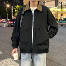 2025新款现货小米格夹克男撞色翻领上衣外套DSA157B-J2557-P70，男装夹克，电商A157B